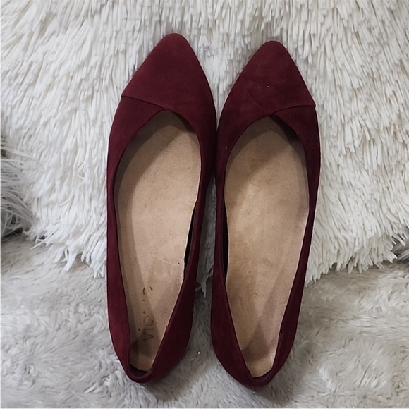 🍒 Vionic Comfort Orthopedic Burgundy Dark Red Flats Size 10 - Picture 7 of 9